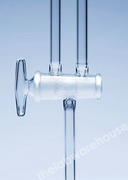 HIGH VACUUM STOPCOCK BORO. GLASS DOUBLE BORE 4MM KEY ID