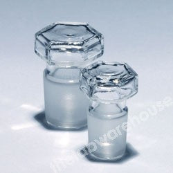 STOPPER PYREX GLASS INTERCHANGEABLE HOLLOW BLOWN 12/14 CONE