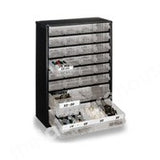 STORAGE CABINET STEEL FRAME WITH 18X PLASTIC DRAWERS