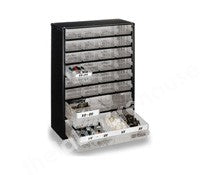 STORAGE CABINET STEEL FRAME WITH 18X PLASTIC DRAWERS