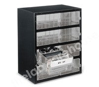 STORAGE CABINET STEEL FRAME WITH 8 TRANSP. PLASTIC DRAWERS