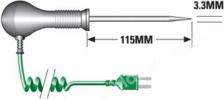 THERMOCOUPLE PROBE TYPE K -100 TO +280ºC NEEDLE