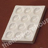 TILE/PLATE WHITE CERAMIC 125X90MM WITH 12 CAVITIES