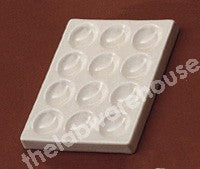 TILE/PLATE WHITE CERAMIC 125X90MM WITH 12 CAVITIES