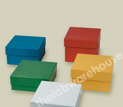 CRYOSTORAGE BOX CARDBOARD EMPTY WITH LID RED 100MM HIGH