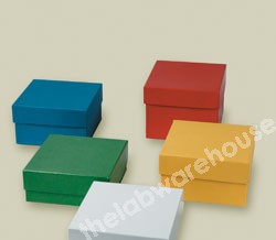 CRYOSTORAGE BOX CARDBOARD EMPTY WITH LID YELLOW 100MM HIGH