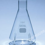 CULTURE FLASK PYREX CONICAL 250ML BAFFLED RIMMED TUBE NECK