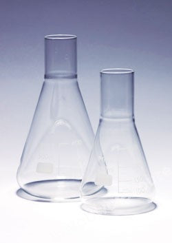CULTURE FLASK CONICAL PYREX GLASS RIMLESS TUBE NECK 1000ML