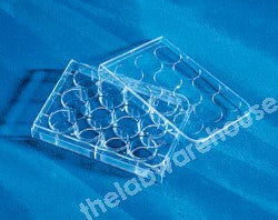 MULTIWELL PLATES PS 12 WELLS FLAT BOTTOM WITH LID PK 50
