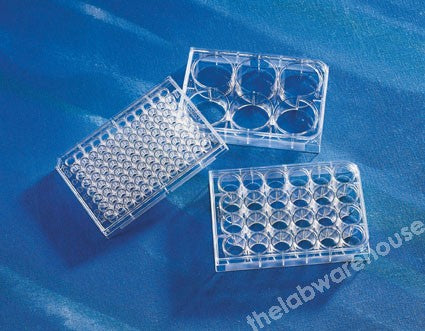 MULTIWELL PLATES PS 96X1/2WELLS FLAT BOTTOM WITH LID PK 50