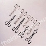 CRUCIBLE TONGS ST./STEEL FLAT HINGE BOWED 200MM OVERALL L