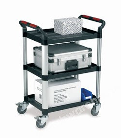 TROLLEY 3 X PP PLATFORMS 866 X 500MM W/ALU. PILLARS