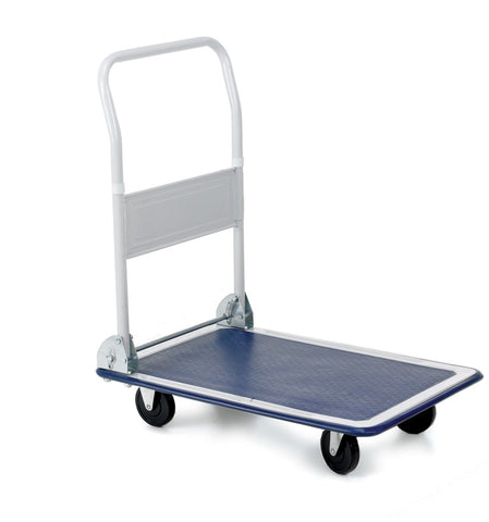 FLATBED TROLLEY RUBBER PLATFORM FOLDING HANDLE 150KG CAP.
