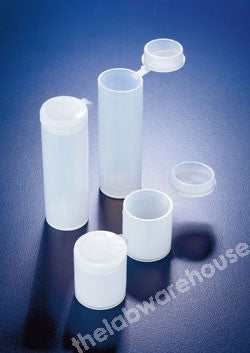 SPECIMEN TUBES PE T/FORM & CAPTIVE HINGED CAP 49X15MM PK 20