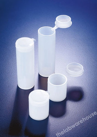 SPECIMEN TUBES PE T/FORM & CAPTIVE HINGED CAP 78X25MM PK 10