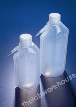 WASHBOTTLES PE SQ. OVAL/INT. JET 500ML NAT./WH.CAP PK 5