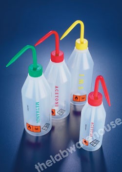 WASHBOTTLES PE SW./NCK PRNT. "DISTILLED WATER" 500ML PK 5