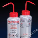 WASHBOTTLES LDPE INT. VALVE LABEL "ACETONE" 250ML PK 5