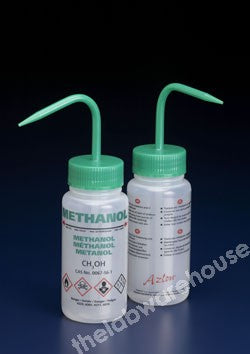 WASHBOTTLES LDPE INT. VALVE, LABEL "METHANOL" 500ML PK 5