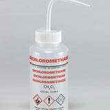 WASHBOTTLES PP LABELLED DICHLOROMETHANE WHITE CAP PK.5