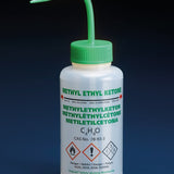 WASHBOTTLES PP LABELLED METHYL ETHYL KETONE GREEN CAP PK.5