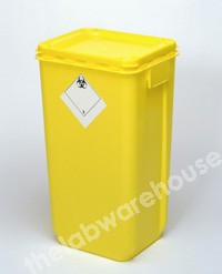 CLINICAL WASTE BIN PP 60L WITH NON REVERSIBLE LOCKING LID